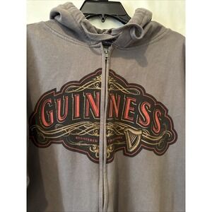 Guinness Beer  Men's L Full Zip Hoodie With Red/Black/Gold Logo On Front